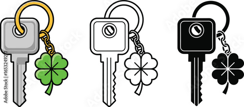Lucky keychains vector illustration st patricks day design