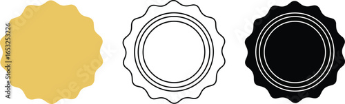 Gold seal vector icon set award badge emblem design element