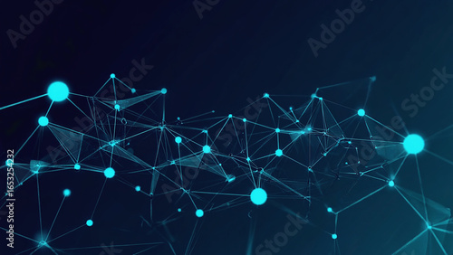 Glowing Blue Abstract Network Plexus on Dark Background