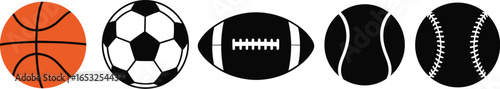 Sports equipment balls vector illustration graphic design