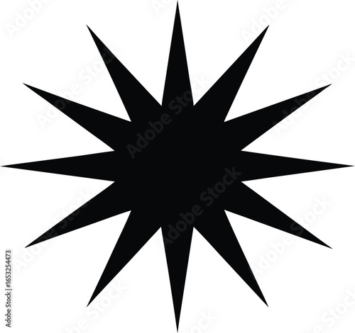 eight pointed starburst shape silhouette vector