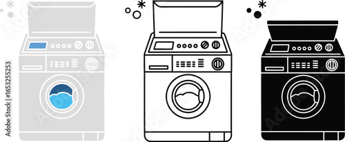 Washing machine vector illustration laundry appliance icon