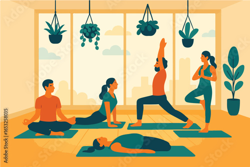 Yoga studio practice vector
