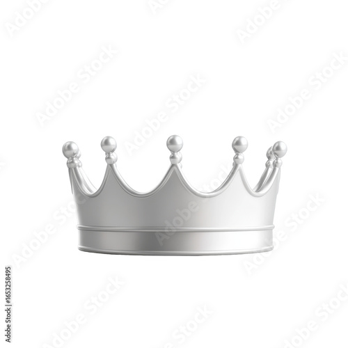 Silver crown with rounded spikes on black background