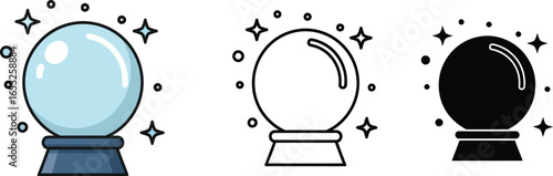 Crystal ball vector illustration fortune teller icon set