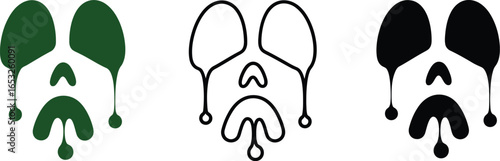 Sad face outline illustration graphic design vector art