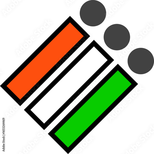 Abstract Indian voting icon with tricolor theme representing democracy and elections