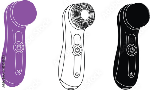 Facial cleansing brush set for skincare routine and exfoliation