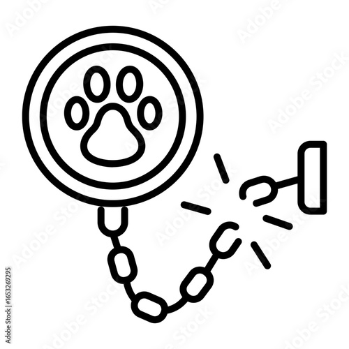 A line style icon showing animal liberation 