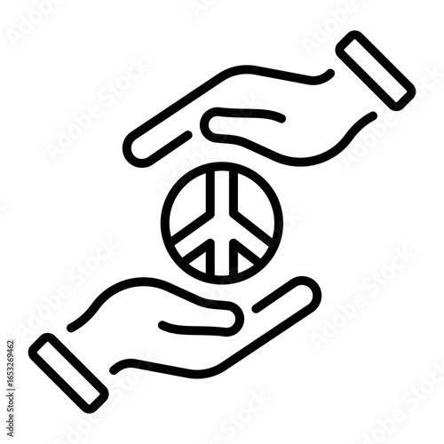 Line style icon showing peace harmony symbol 