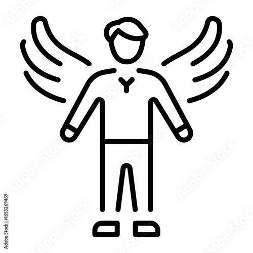 An outline style icon of guardian angel protection