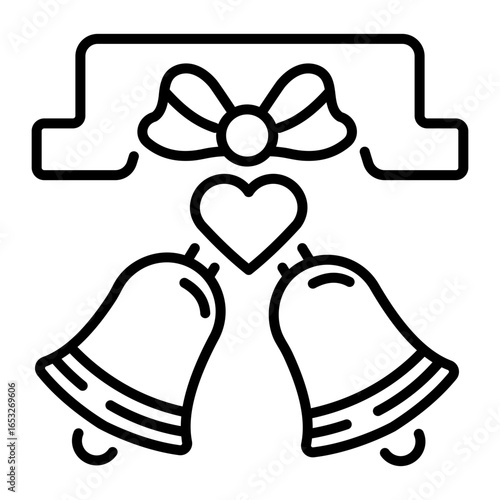 Line style icon showing marriage freedom equal rights