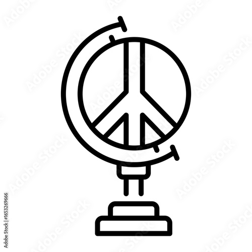An outline icon of world peace global harmony