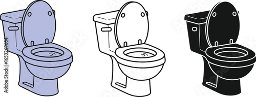 Toilet bowl vector illustration bathroom fixture lavatory