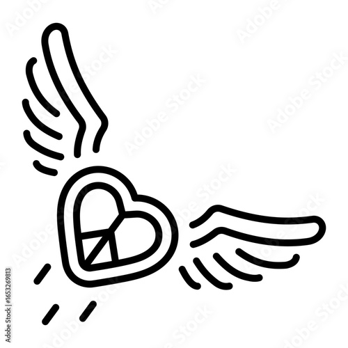 Line style icon depicting free spirit liberation concept