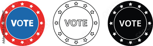 Vote election badge vector design political vote illustration