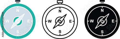 Compass vector navigation direction tool design illustration
