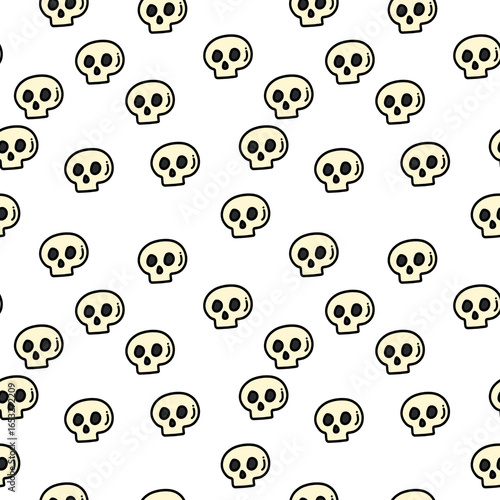 Seamless skull pattern cartoon style for your design