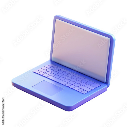 3d laptop isolated on transparent background