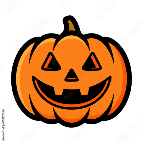 Flat design vector illustration halloween pumpkin jack o lantern isolated white background graphic resource