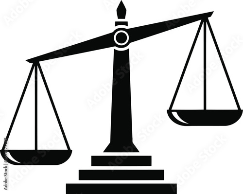 Scales of justice symbol with golden balance and shadow illustration for law and equality concept