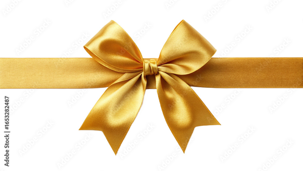 luxury yellow gold color satin ribbon with bow PNG, cutout isolated on transparent background. luxury yellow gold color satin ribbon with bow PNG, cutout isolated on transparent background.