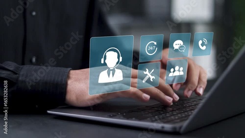 Technical support customer service concept, call center and customer service help.