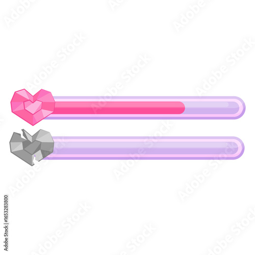 Heart Health Bar Illustration Health and Status Indicator Graphic