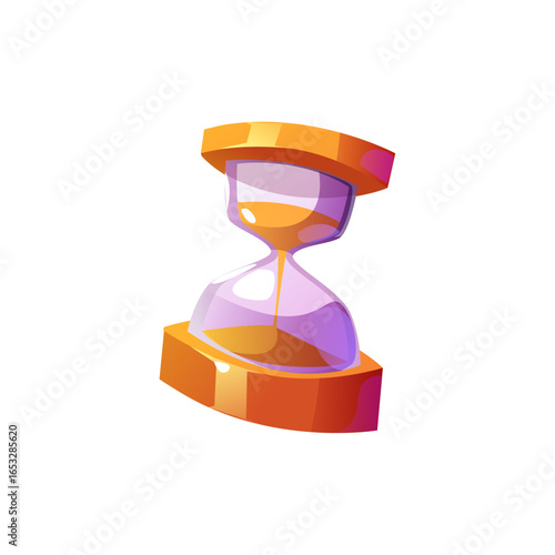 Vibrant cartoon hourglass illustration with flowing sand, representing the relentless passage of time and deadlines