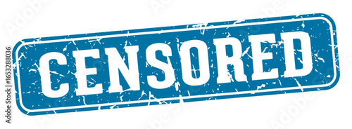 censored rectangular sign. censored stamp