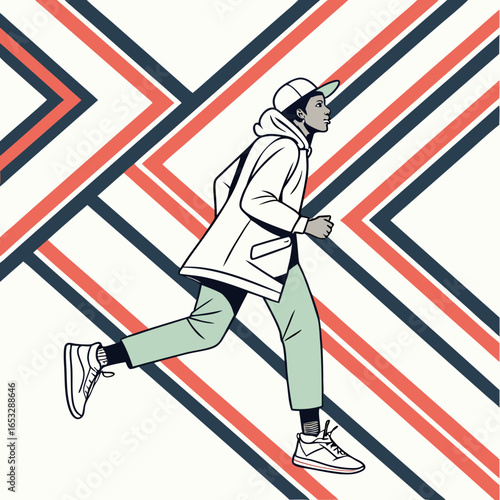 Abstract Zigzag Line Background