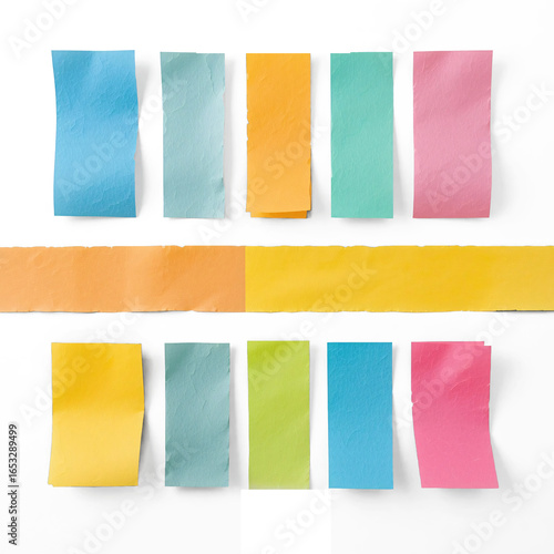 set of colorful paper sheets