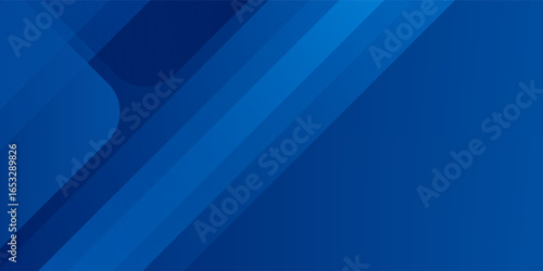 Abstract blue background with glowing geometric lines. Modern blue gradient square shape design. Futuristic technology concept.