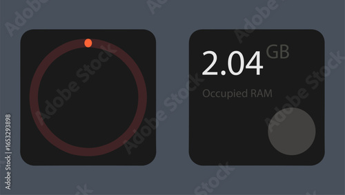 RAM Usage Monitor – Circular Progress UI with Occupied Memory Display