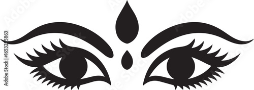 Mystical Eyes with Third Eye Symbol Vector Illustration Spiritual Insight and Inner Vision