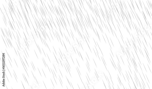 A realistic falling rain overlay for photo editing. An isolated texture of raindrops on a transparent background. A high-resolution PNG effect to add a rainy day atmosphere to any image.