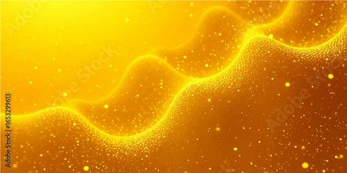 Vibrant abstract backgrounds glow with a sun-like energy, featuring waves of orange and red, decorated with shimmering light