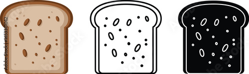 Bread slice illustration vector food breakfast toast bakery