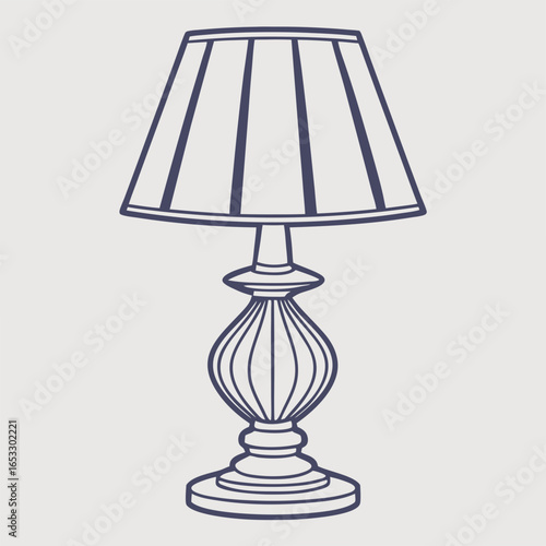 Vector design of a classic table lamp ideal for enhancing home and office ambiance