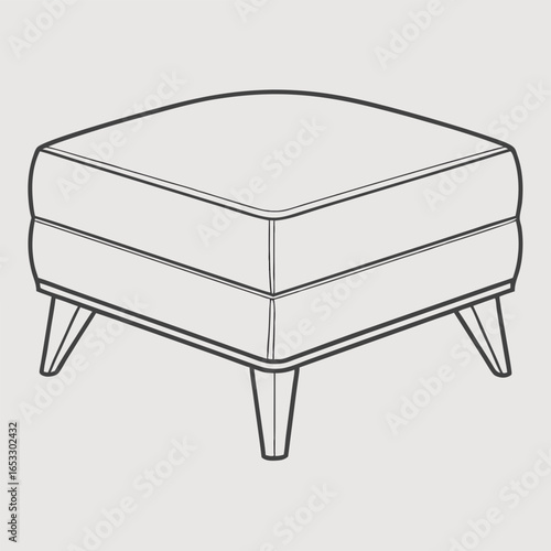 Vector illustration of a classy ottoman with elegant design for interior décor concepts