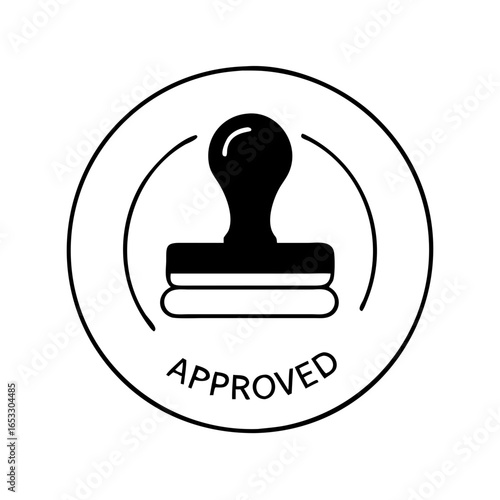 Vector art of approved rubber stamp  icon
