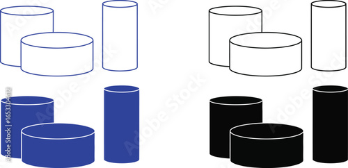 Cylinder podiums showcase product display stands vector art