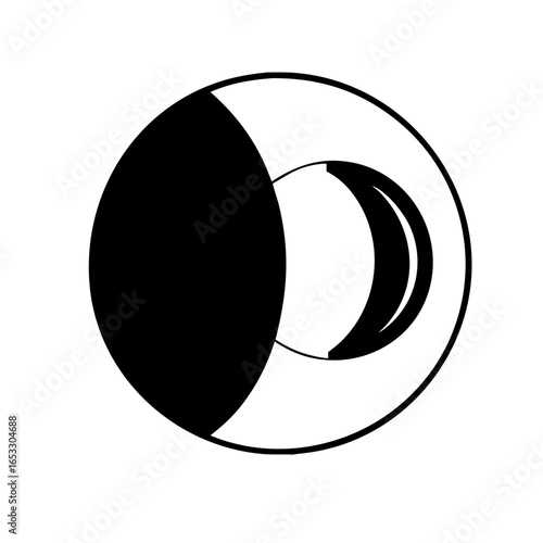 Vector art of crescent moon phase symbol icon