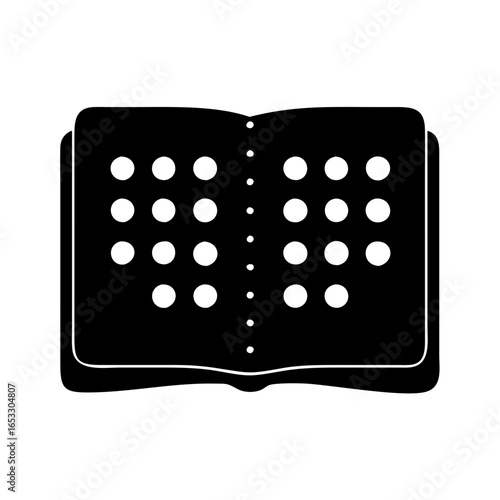 Vector art of open book with pages displaying text, representing knowledge, education, and the pursuit of learning
