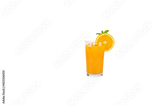 orange juice glass png on transparent background