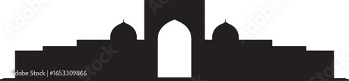 Agra India Skyline Silhouette Vector Illustration with Taj Mahal Architectural View