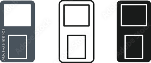 Door icon vector set front view entrance design illustration