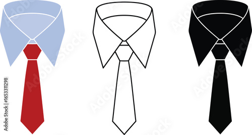 Illustration of shirt and tie for business and formal wear
