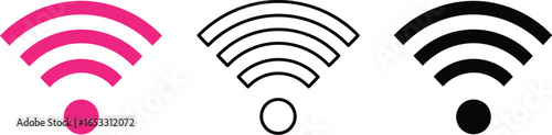 Wireless wifi connection signal strength vector icon design