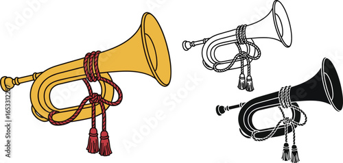 Find vector bugle clip art images for your design projects